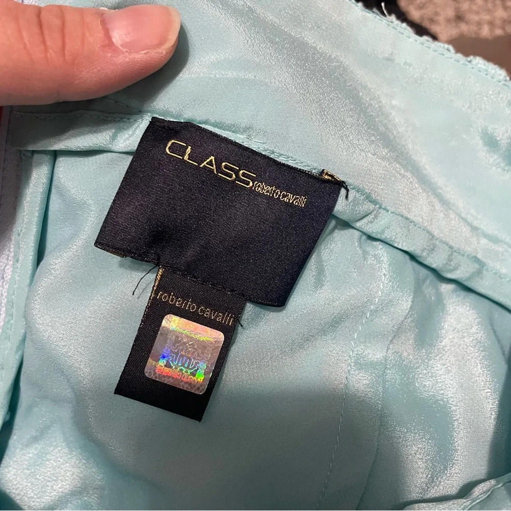 Roberto Cavalli ‘Class’ Turquoise Lace Crochet Pencil Skirt Size 14 (IT 48) - Picture 10 of 12